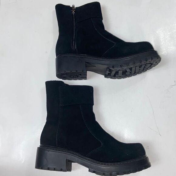 EARTH SHOE LEATHER UPPER SUEDE MANMADE OUTSOLE SHOES SIZE 5.5 BOOTS - Picture 1 of 10